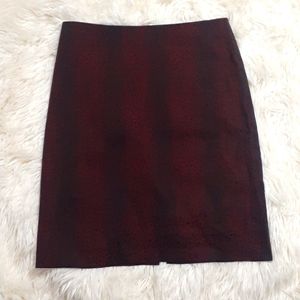 Y2K Bebe Red and Black Leopard Midi Skirt Size 6
